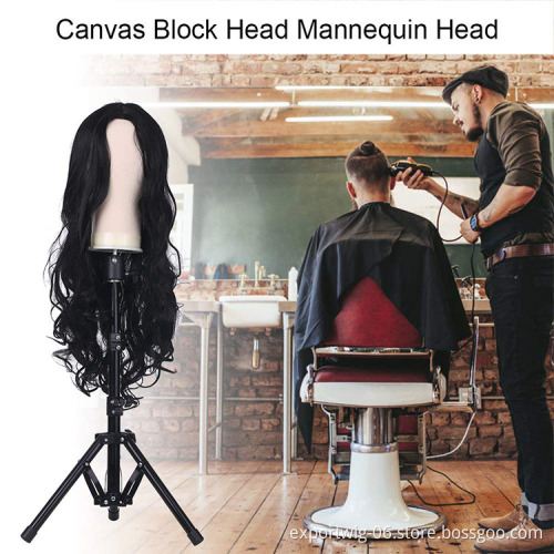 Canvas Block Mannequin Head Cork Blocks Mannequin For Wigs Making Weft Wig Display Style Styling Manikin For Hair Salon
